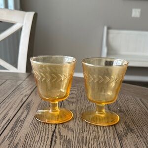 Amber Glass Goblets